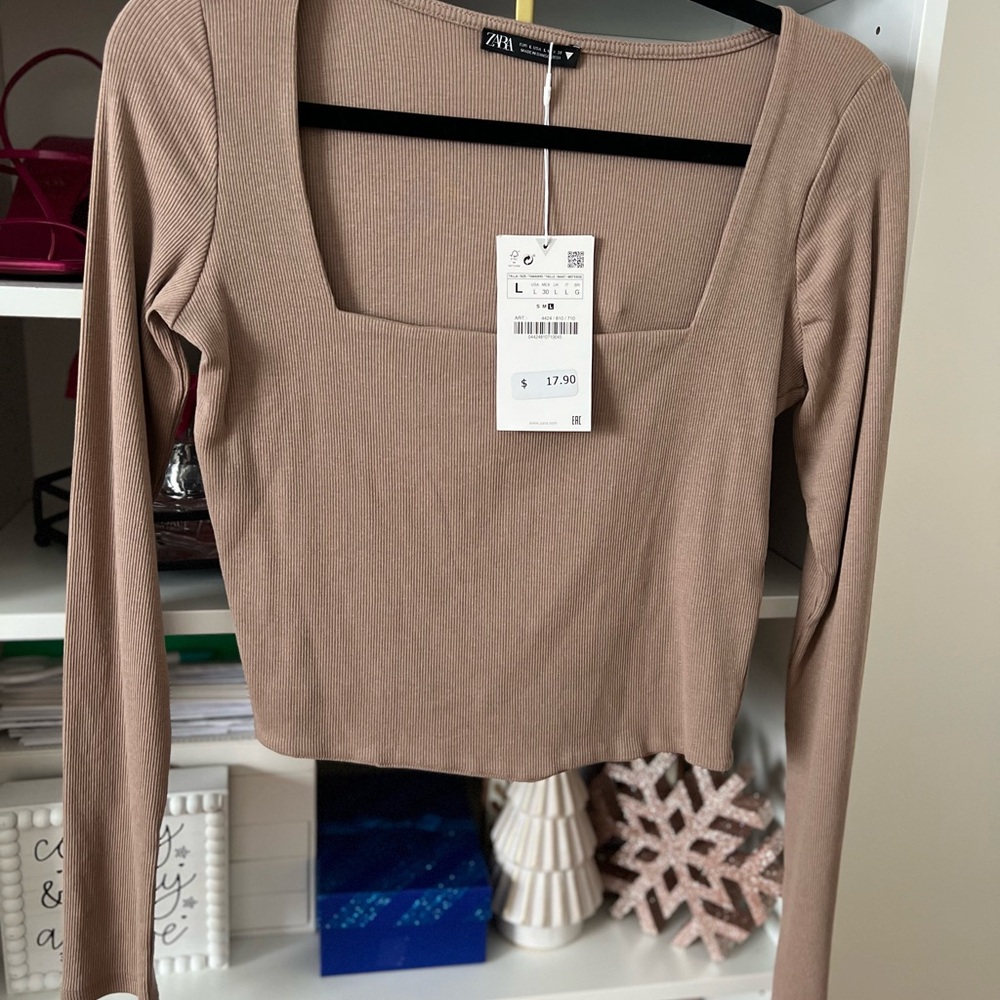 Zara Square Neck Crop Top - Picture 2 of 3